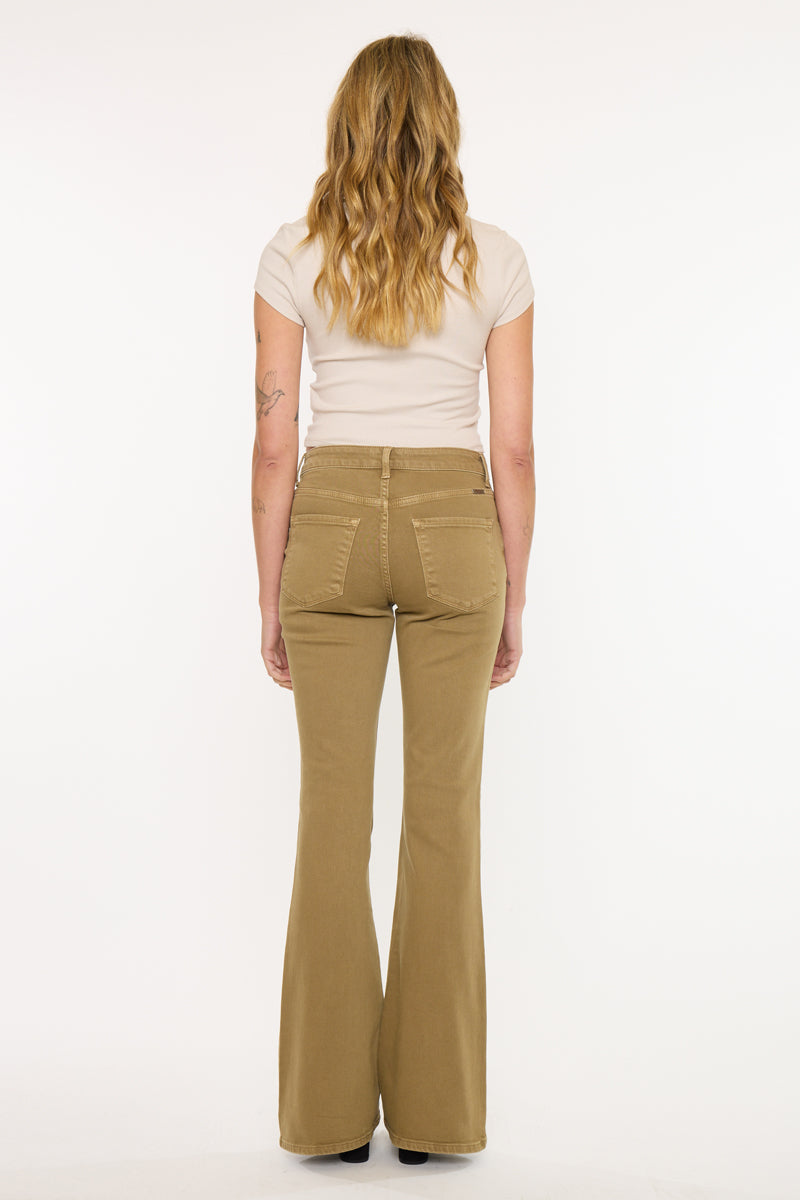 Olive High Rise Flare - Official Kancan USA