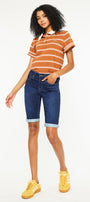 Blanco Mid Rise Bermuda Shorts - Official Kancan USA