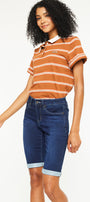 Blanco Mid Rise Bermuda Shorts - Official Kancan USA