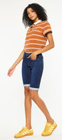 Blanco Mid Rise Bermuda Shorts - Official Kancan USA