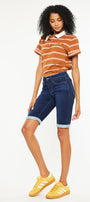 Blanco Mid Rise Bermuda Shorts - Official Kancan USA