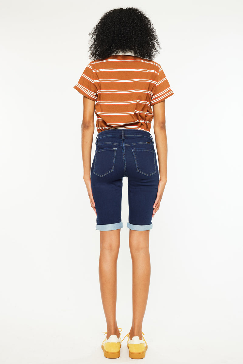 Blanco Mid Rise Bermuda Shorts - Official Kancan USA