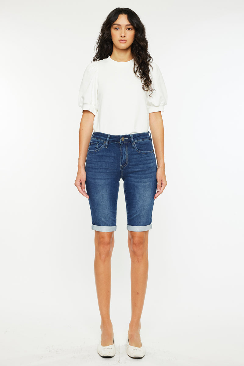 Blanco Mid Rise Bermuda Shorts - Official Kancan USA