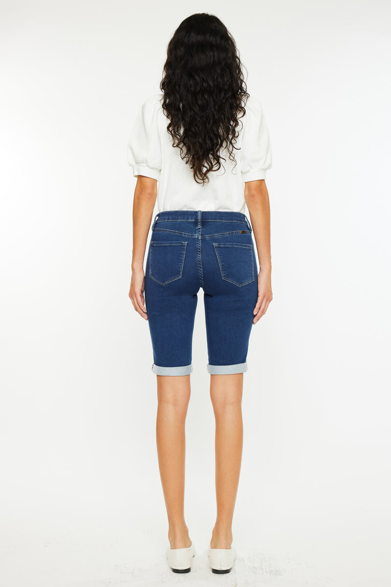 Blanco Mid Rise Bermuda Shorts - Official Kancan USA
