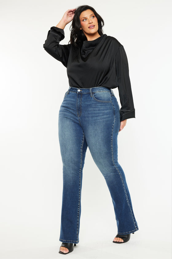Tiffany High Rise Skinny Bootcut Jeans (Plus Size) - Official Kancan USA