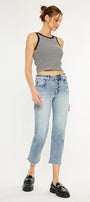 Morgana Essentials High Rise Straight Fit Leg Jeans - Official Kancan USA