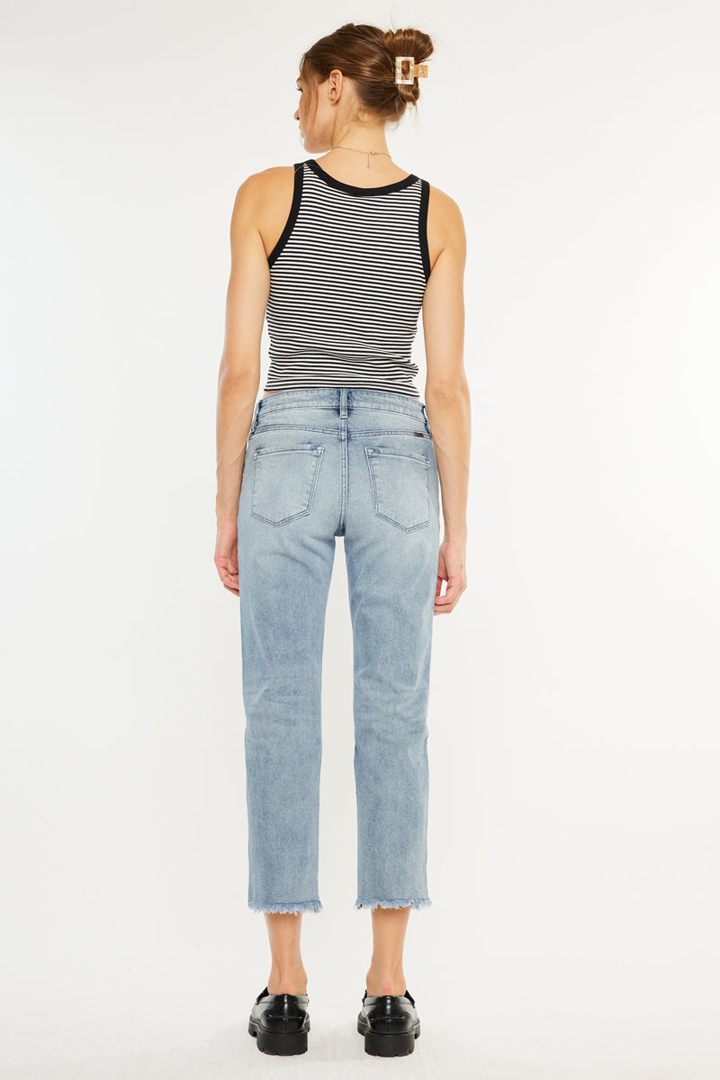 Morgana Essentials High Rise Straight Fit Leg Jeans - Official Kancan USA