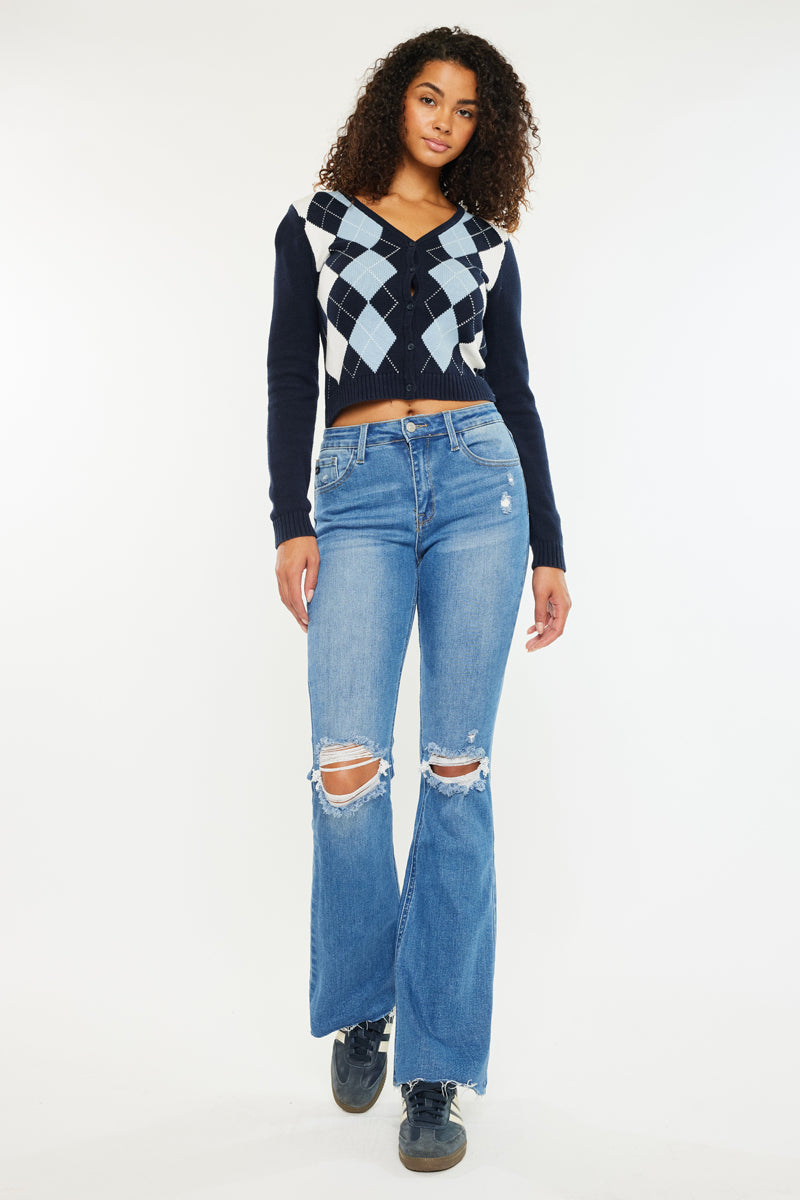 【I AM MARI】Eve Semi Bootcut Banding Cotton Pants Generic Bootcut Cargo Jeans for Women Straight Leg Wide Leg