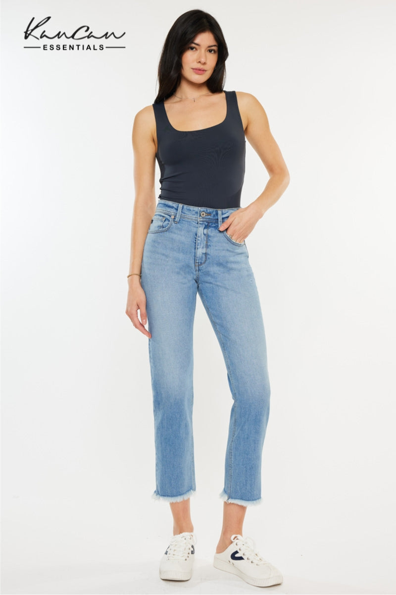 Nancy Essentials High Rise Slim Straight Leg Jeans - Official Kancan USA