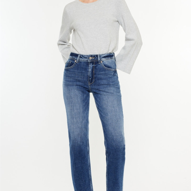 Nancy Essentials High Rise Slim Straight Leg Jeans - Official Kancan USA