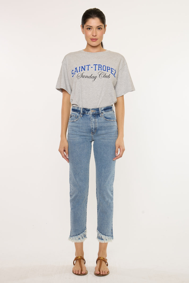 Clover Essentials High Rise Straight Fit Leg Jeans