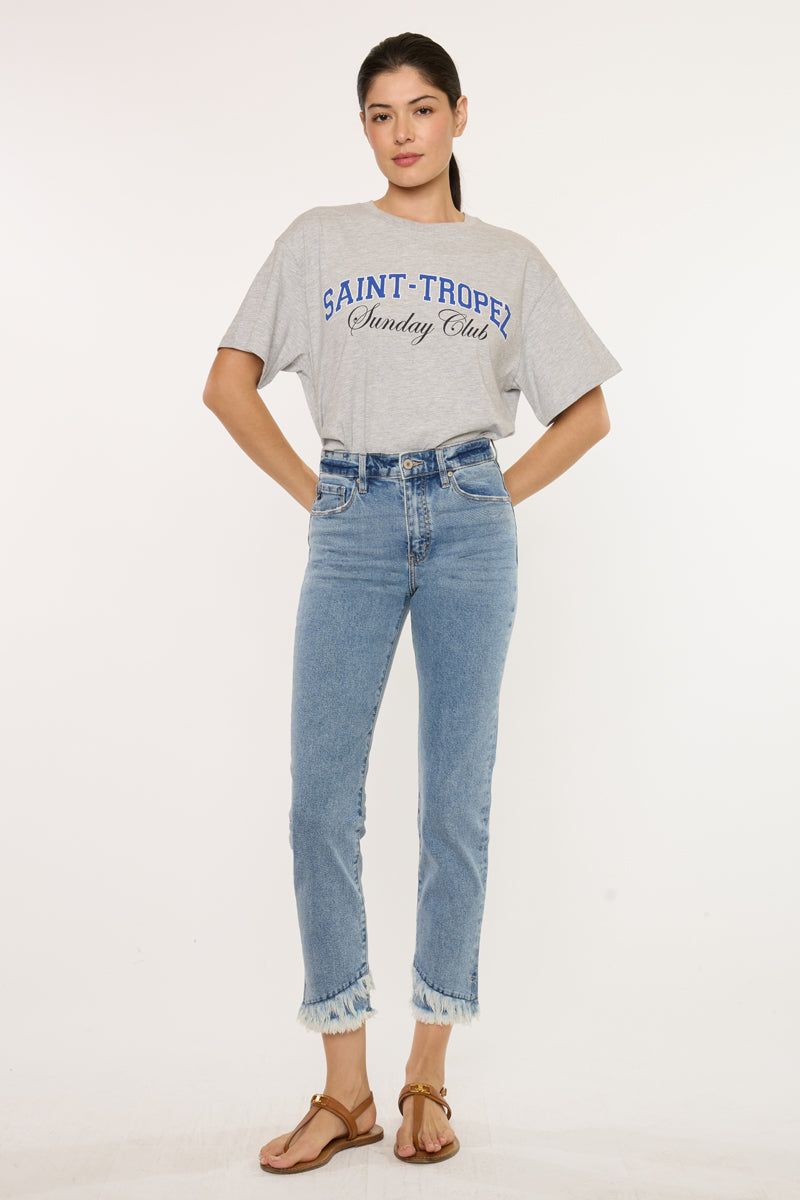 Clover Essentials High Rise Straight Fit Leg Jeans