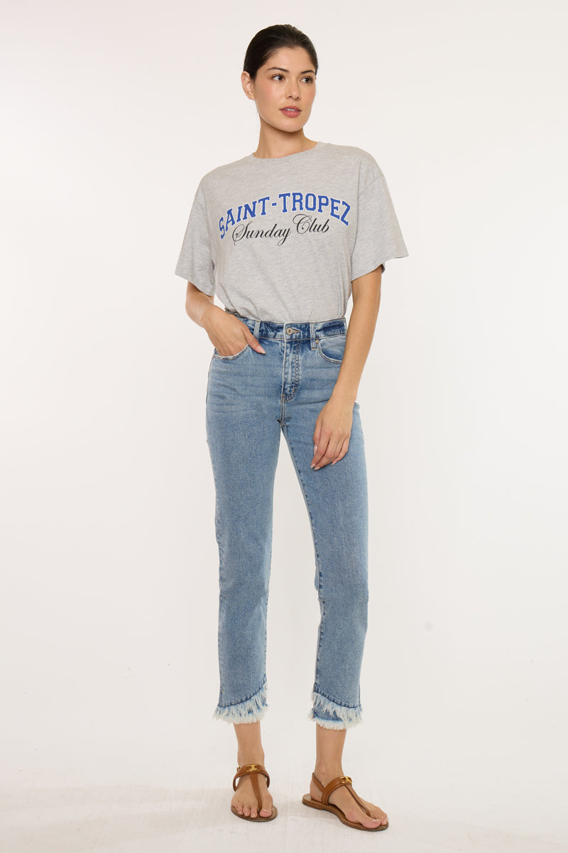 Clover Essentials High Rise Straight Fit Leg Jeans