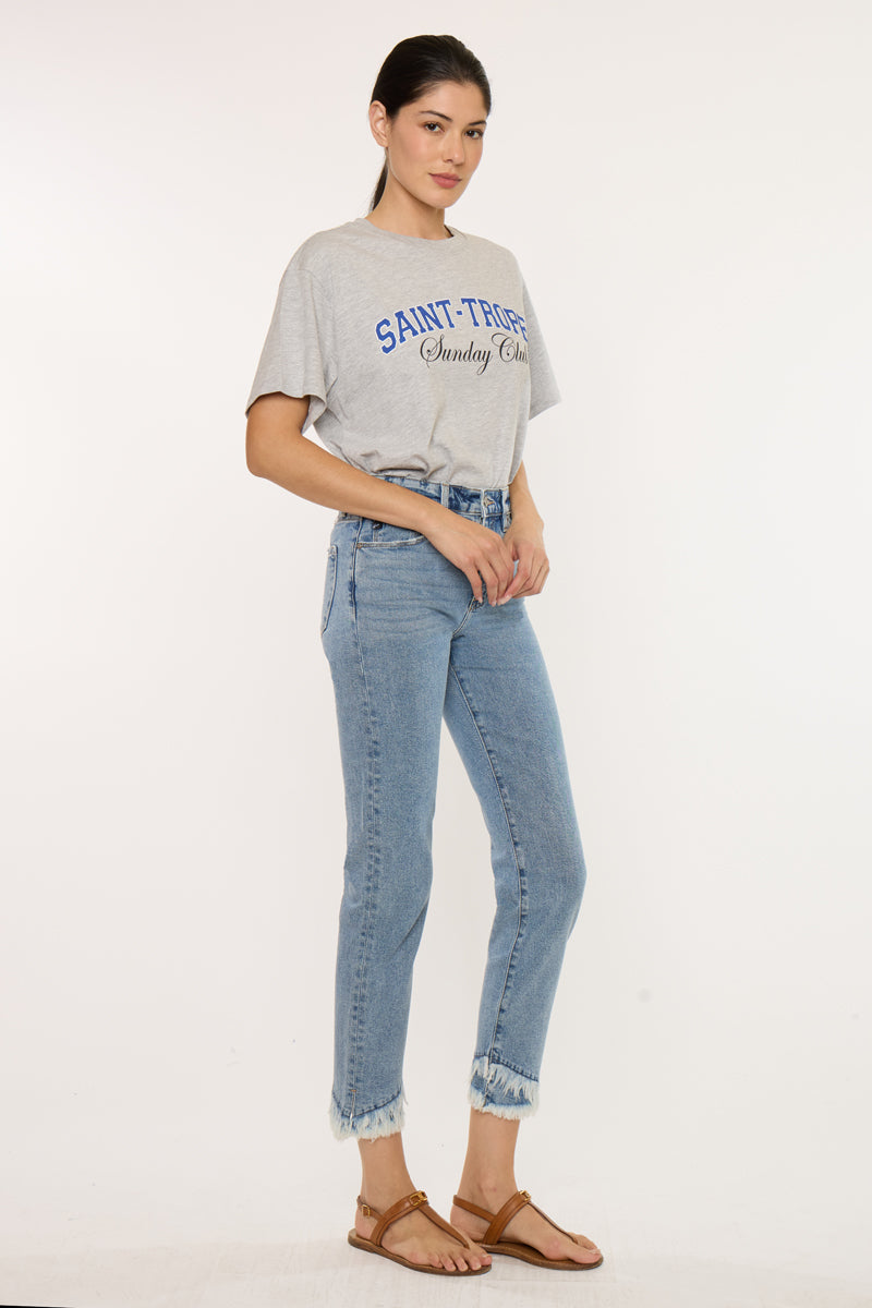 Clover Essentials High Rise Straight Fit Leg Jeans