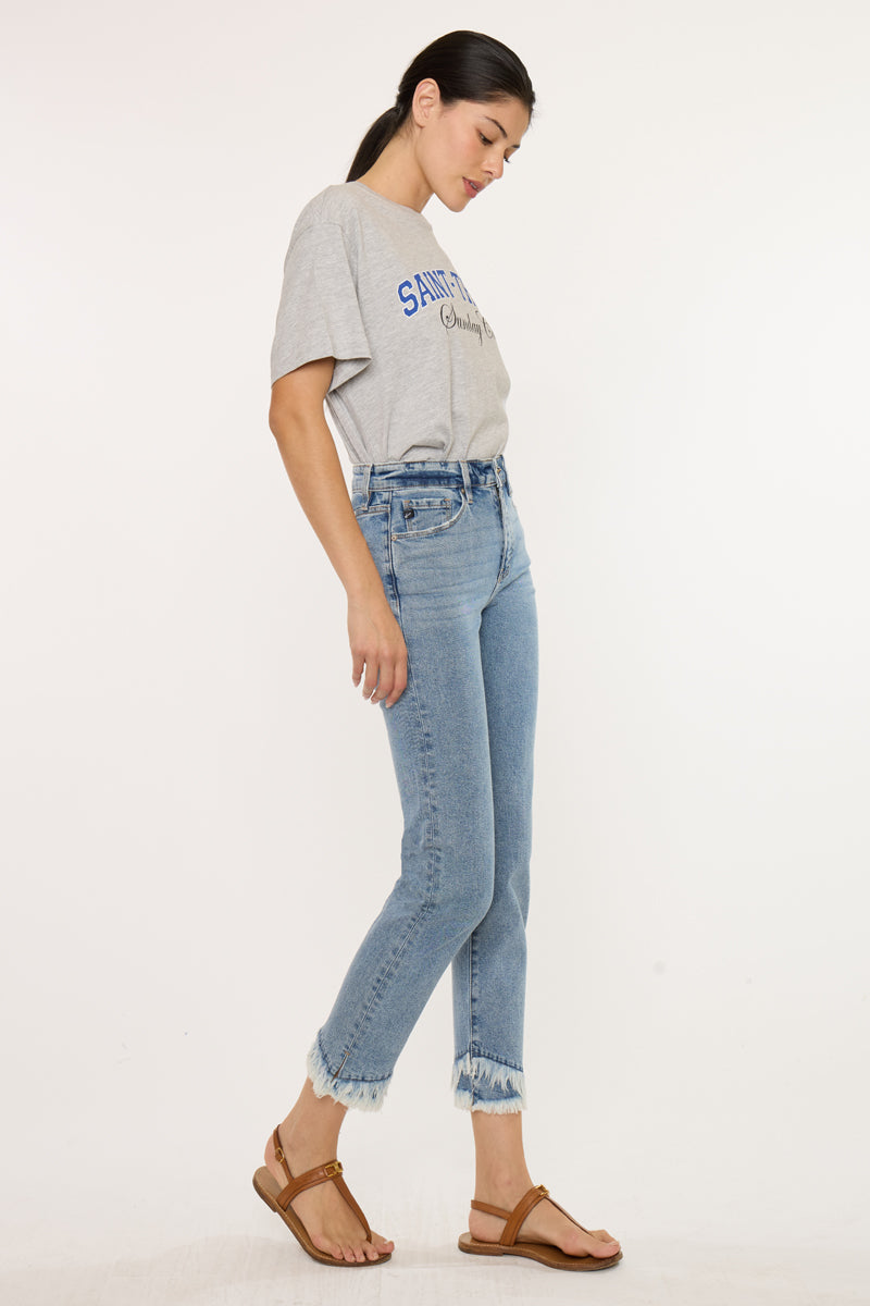 Clover Essentials High Rise Straight Fit Leg Jeans