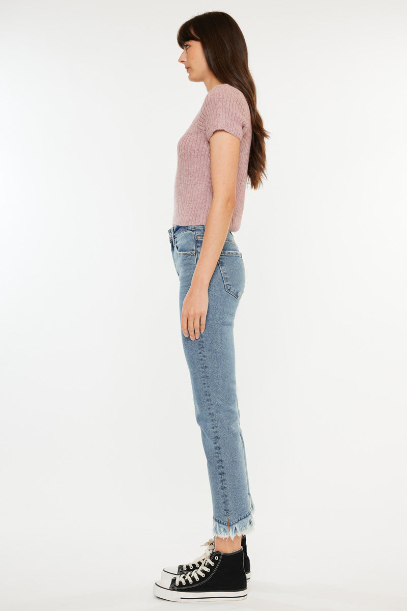 Clover High Rise Straight Fit Leg Jeans - Official Kancan USA