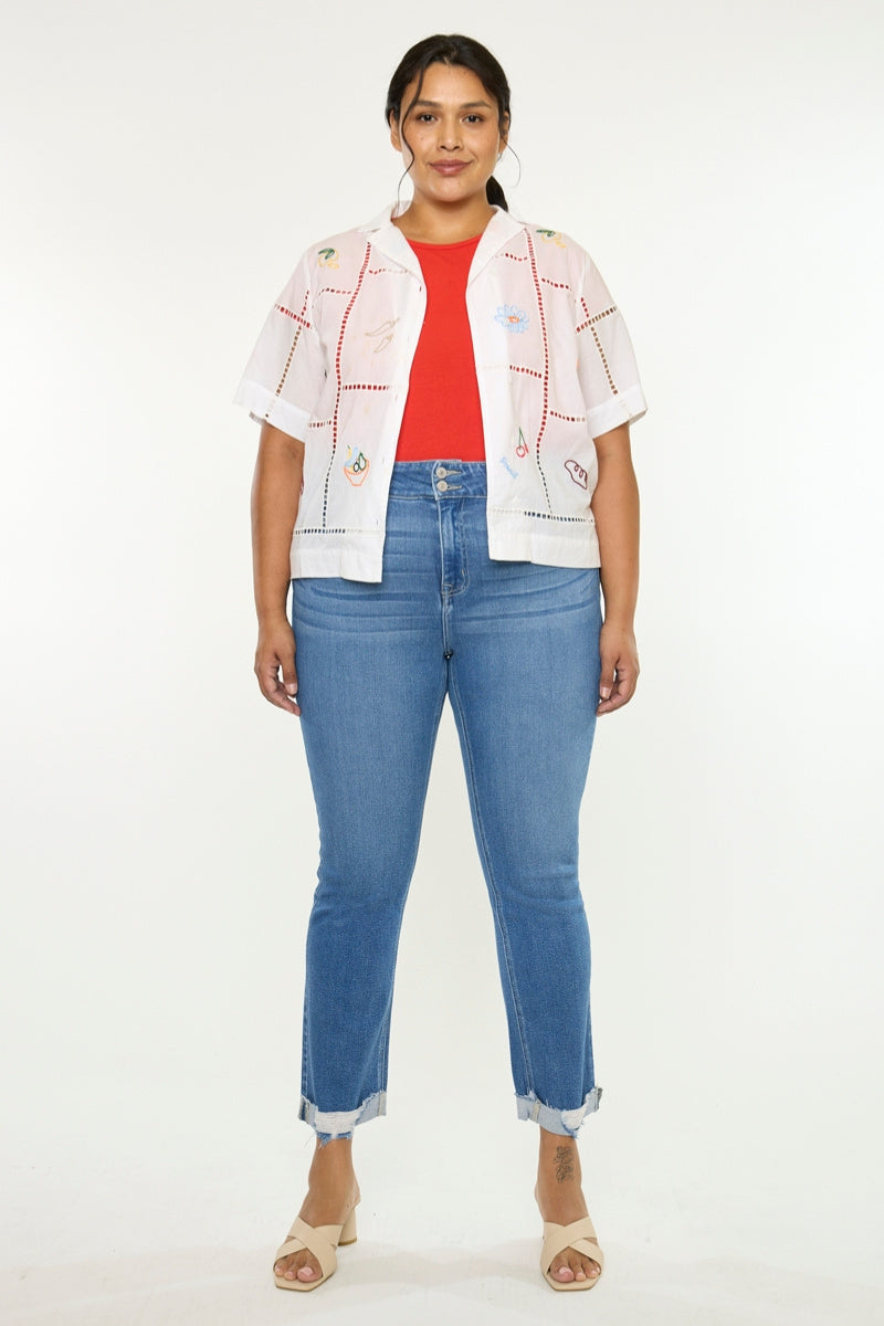 Esme Essentials High Rise Slim Straight (Plus Size) - Official Kancan USA