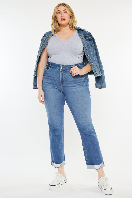 Penny High Rise Slim Straight Jeans (Plus Size) - Official Kancan USA