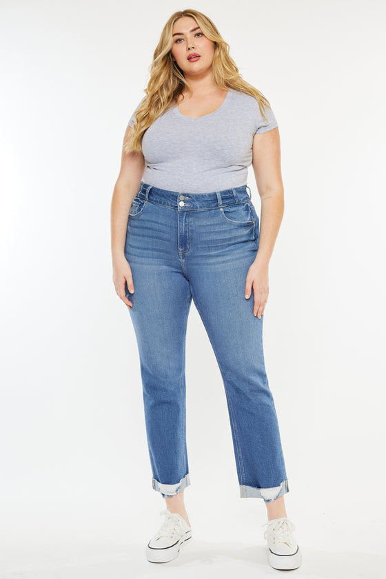 Esme Essentials High Rise Slim Straight Leg Jeans (Plus Size)