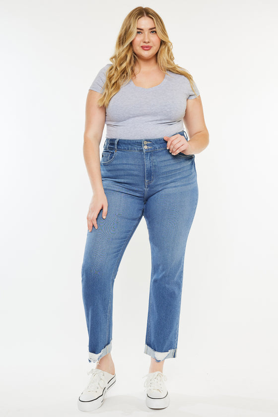 Esme Essentials High Rise Slim Straight Leg Jeans (Plus Size)