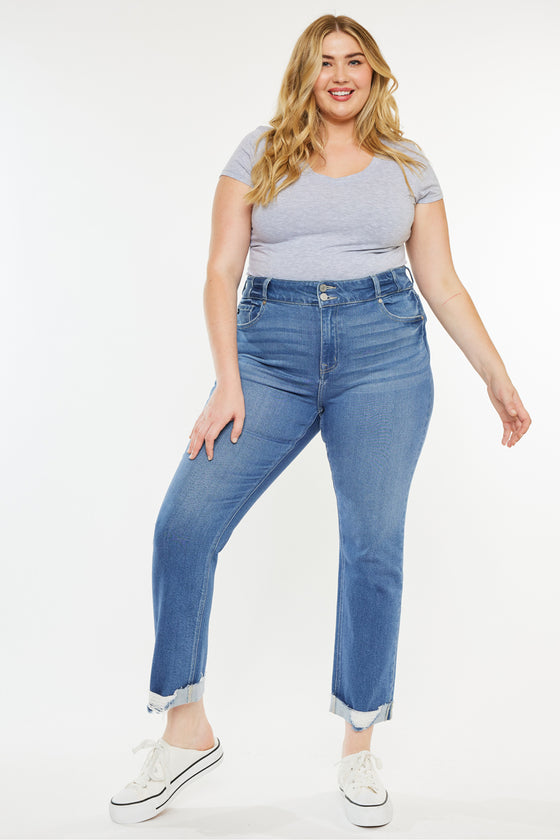 Esme Essentials High Rise Slim Straight Leg Jeans (Plus Size)