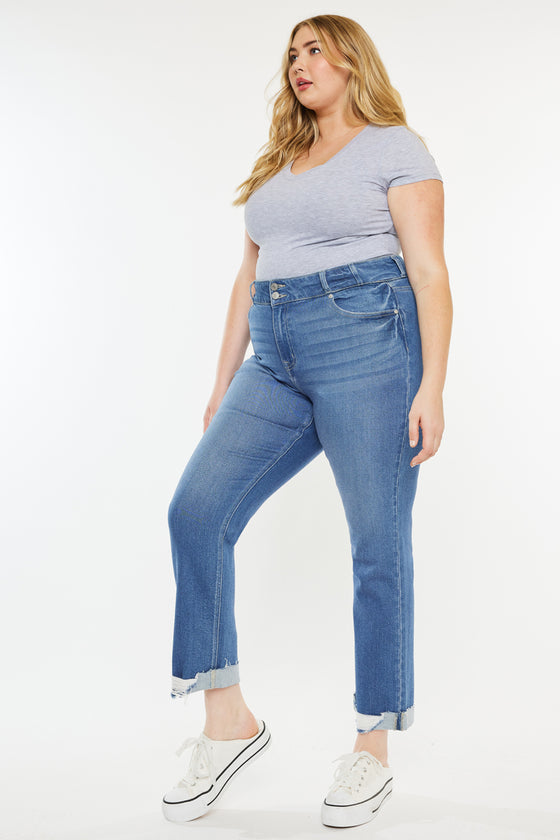 Esme Essentials High Rise Slim Straight Leg Jeans (Plus Size)