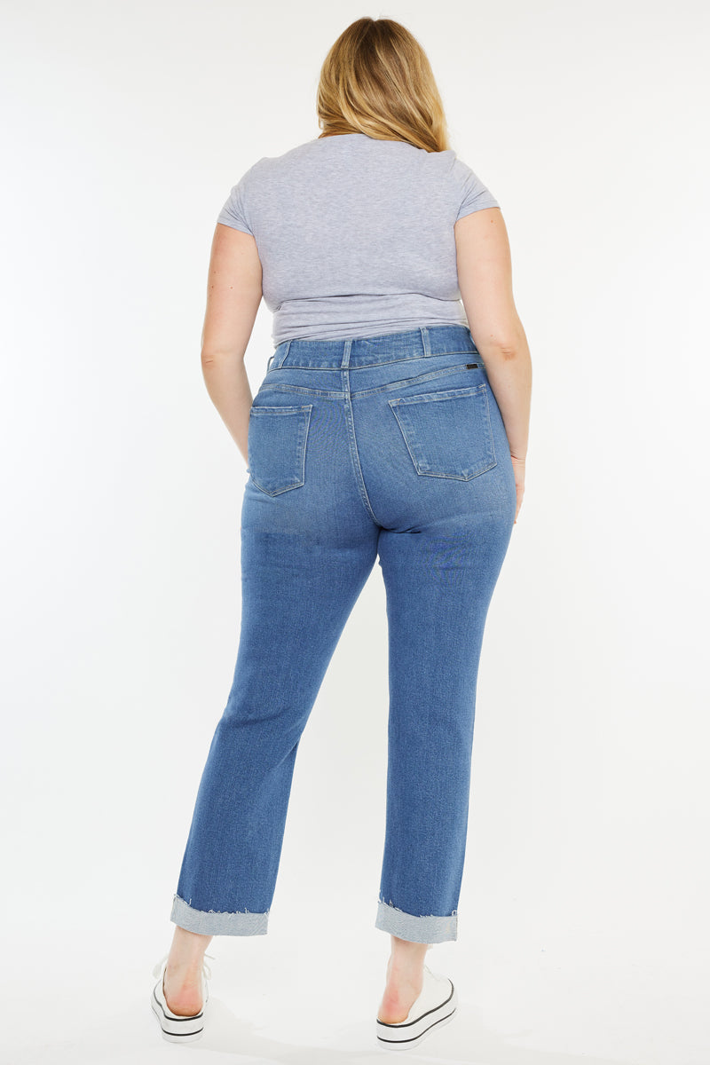 Esme Essentials High Rise Slim Straight Leg Jeans (Plus Size) - Official Kancan USA