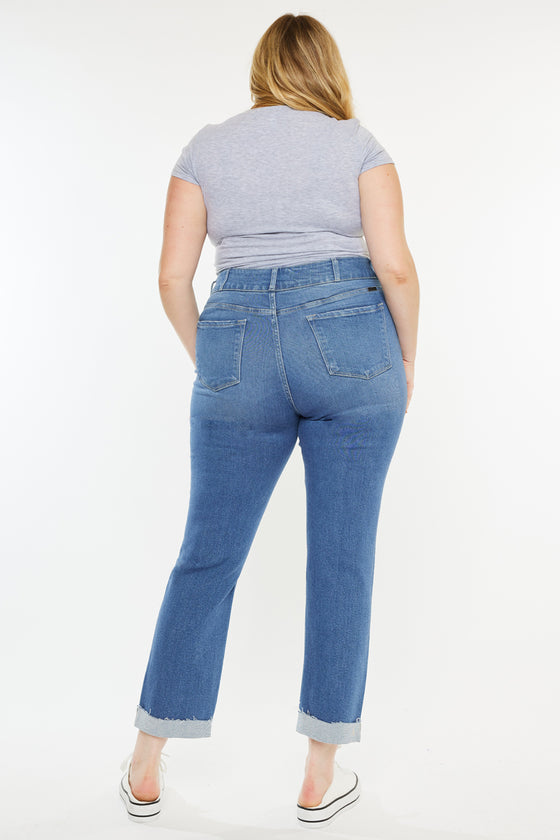 Esme Essentials High Rise Slim Straight Leg Jeans (Plus Size)
