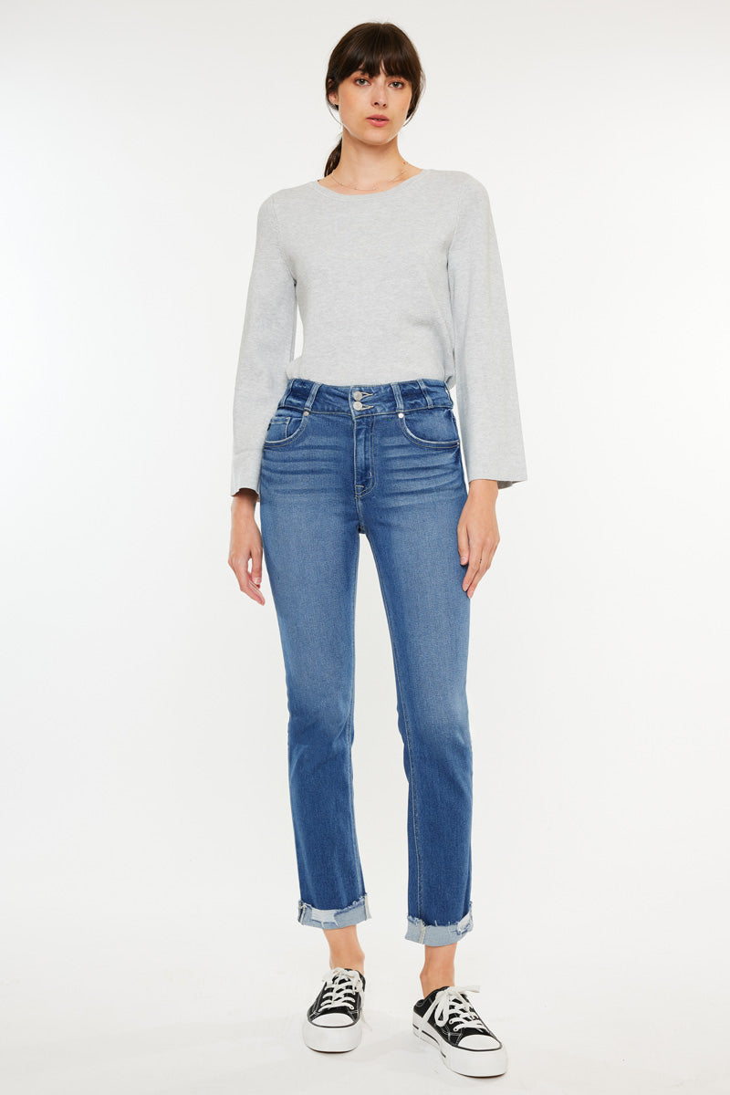 Esme High Rise Slim Straight Leg Jeans - Official Kancan USA