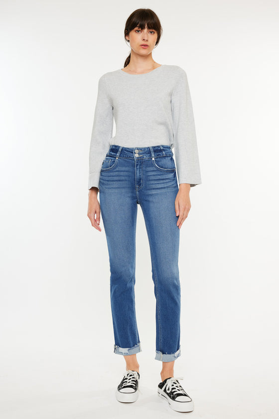 Esme High Rise Slim Straight Leg Jeans - Official Kancan USA