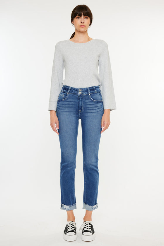 Esme High Rise Slim Straight Leg Jeans - Official Kancan USA