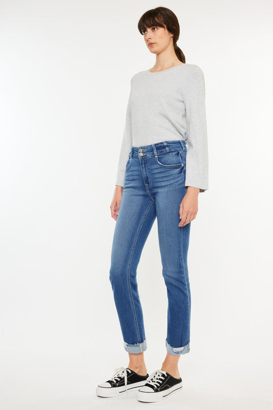 Esme High Rise Slim Straight Leg Jeans - Official Kancan USA