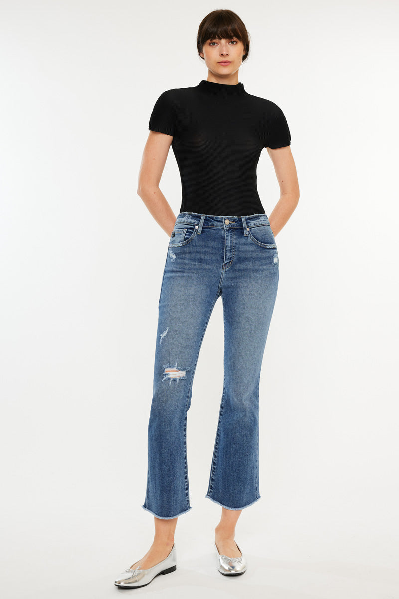Honey High Rise Cropped Bootcut Jeans - Official Kancan USA