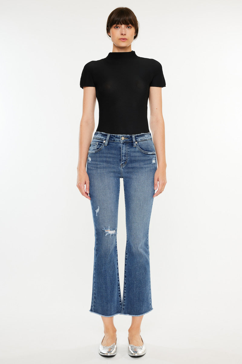 Honey High Rise Cropped Bootcut Jeans - Official Kancan USA