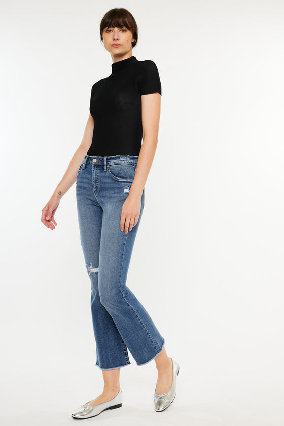 Honey High Rise Cropped Bootcut Jeans - Official Kancan USA