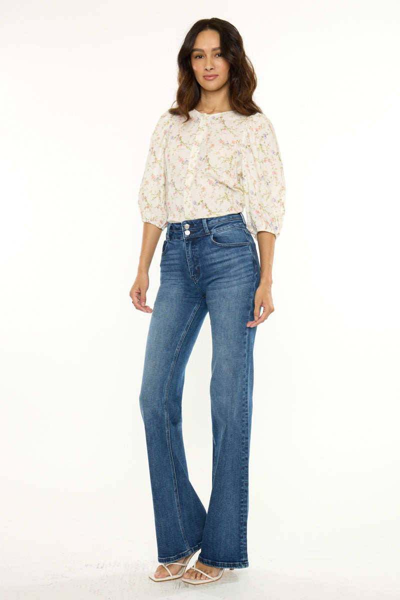 Onyx Essentials Ultra High Rise Wide Flare with Stretch Denim