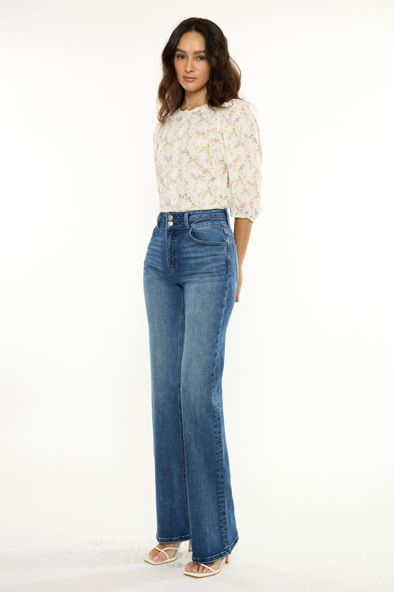 Onyx Essentials Ultra High Rise Wide Flare with Stretch Denim