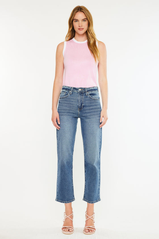 Jordana Essentials High Rise True Straight Leg Jeans