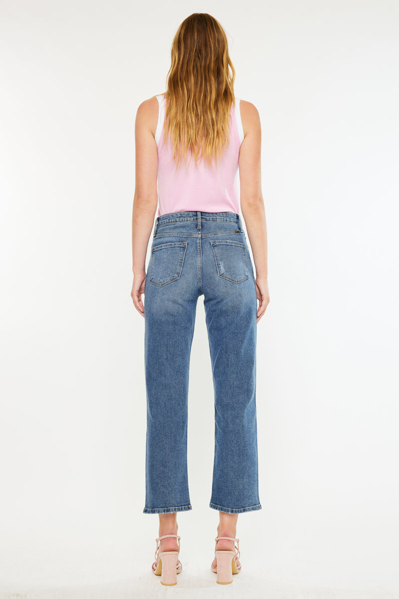 Jordana Essentials High Rise True Straight Leg Jeans - Official Kancan USA