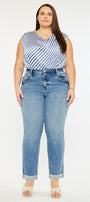 Irina High Rise Slim Straight Leg Jeans (Plus Size) - Official Kancan USA