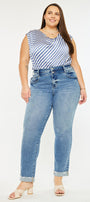Irina High Rise Slim Straight Leg Jeans (Plus Size) - Official Kancan USA