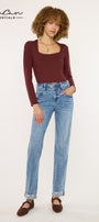 Kianna Essentials High Rise Slim Straight Leg Jeans - Official Kancan USA