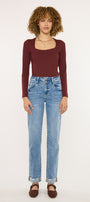 Kianna Essentials High Rise Slim Straight Leg Jeans - Official Kancan USA