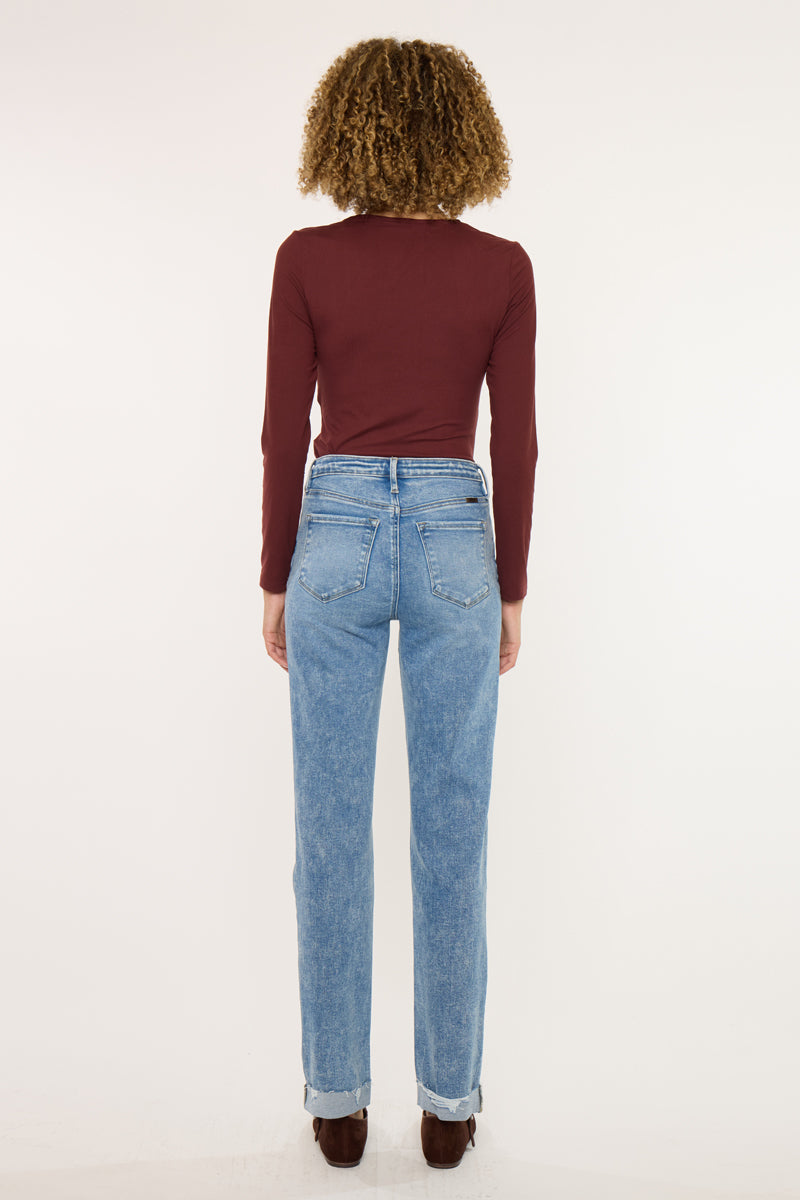 Kianna Essentials High Rise Slim Straight Leg Jeans - Official Kancan USA