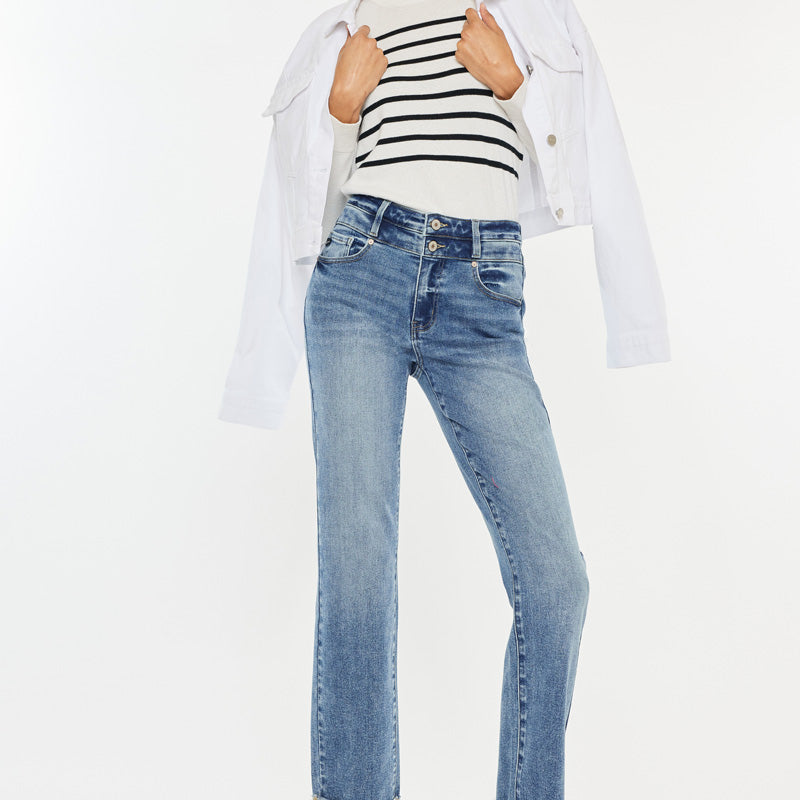 Kianna High Rise Slim Straight Jeans - Official Kancan USA
