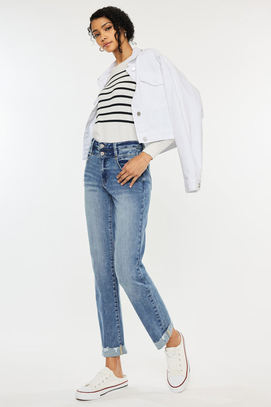 Kianna High Rise Slim Straight Jeans - Official Kancan USA