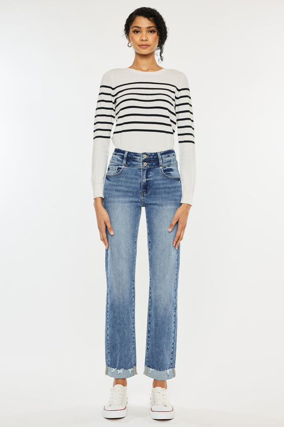 Kianna High Rise Slim Straight Jeans - Official Kancan USA