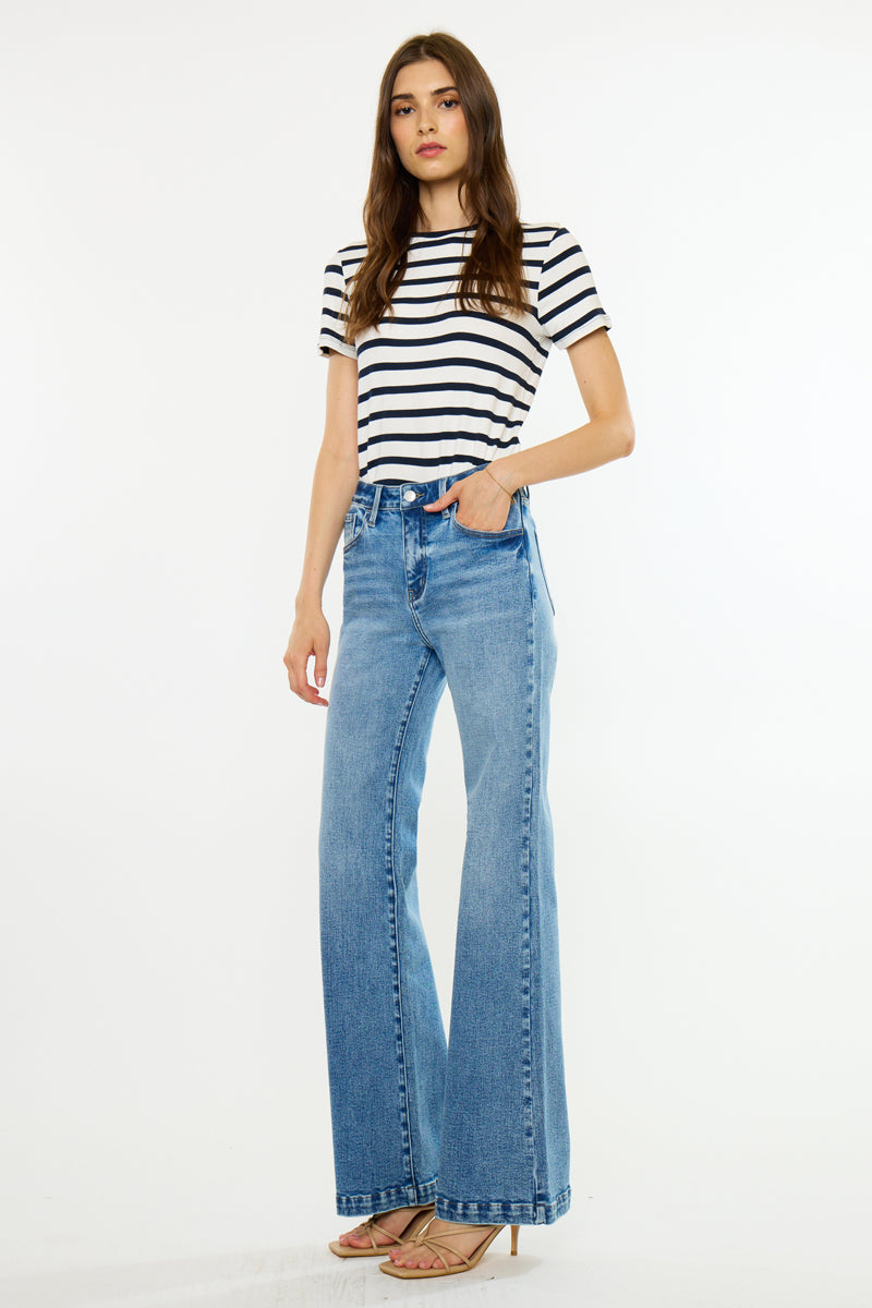 High Rise Wide Flare Jeans – Avonlea Essentials Fit – Kancan USA