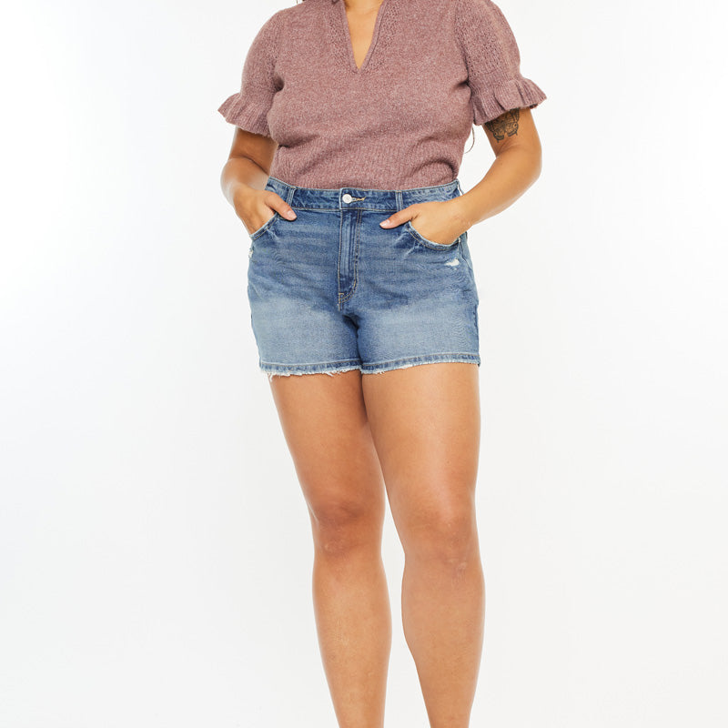 Phyllis High Rise Mom Shorts (Plus Size) - Official Kancan USA