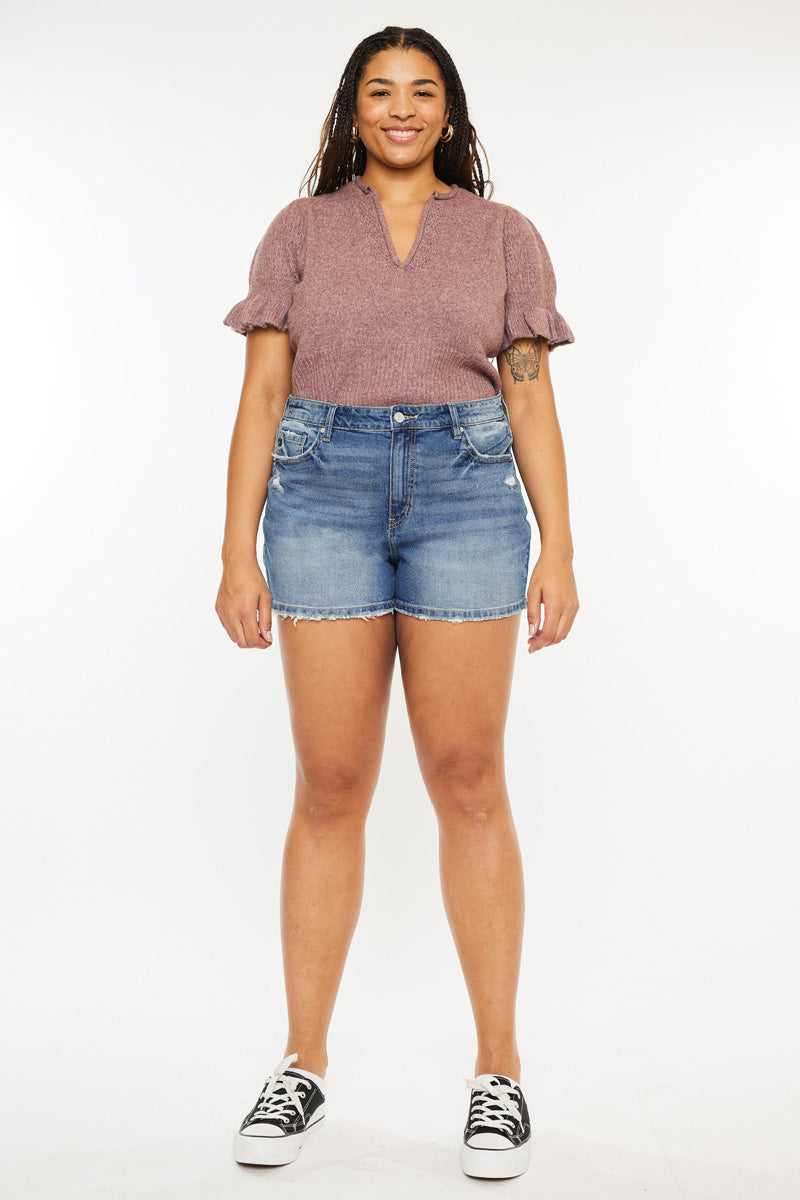Phyllis High Rise Mom Shorts (Plus Size) – Kancan USA